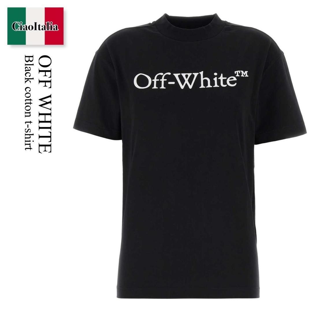 【数量限定・在庫限り・早い者勝ち!】 オフホワイト / Off White Black Cotton T-Shirt / 2FA00677T / 2FA00677T W003 / 2FA00677TW003 / Tシャツ・カットソー|Ciao Italia