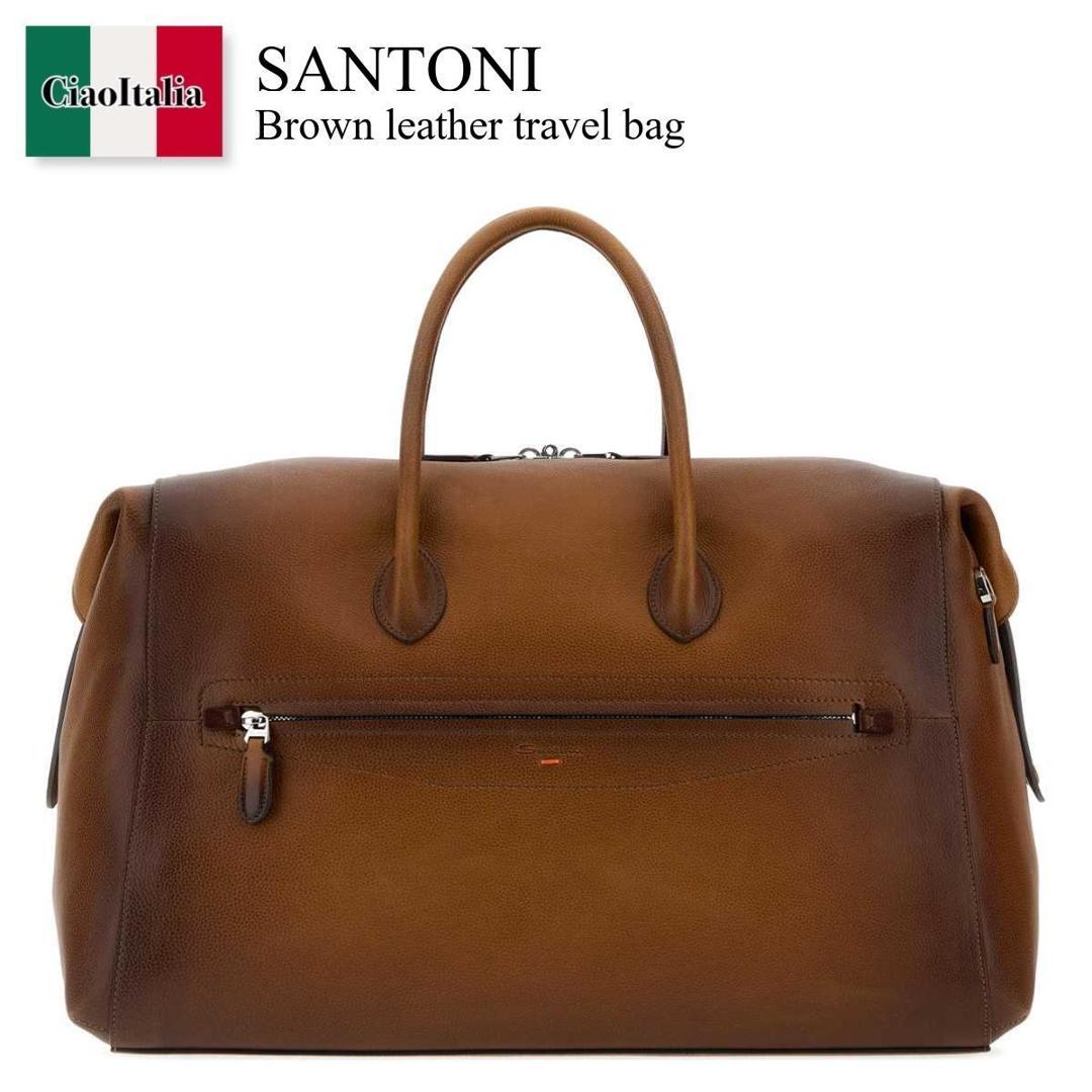 【数量限定・在庫限り・早い者勝ち！】 サントーニ / かばん / カバン / Santoni Brown Leather Travel Bag / UIBBA2999BSACGM / UIBBA2999BSACGM C37 / UIBBA2999BSACGMC37 / ボストンバッグ｜Ciao Italia