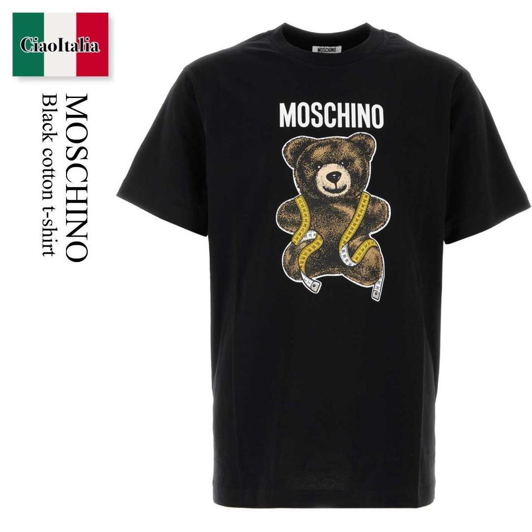 【数量限定・在庫限り・早い者勝ち！】 モスキーノ / Moschino Black Cotton T-Shirt / 262ZZ V07105241 / 262ZZ V07105241 1555 / 262ZZV07105241 / 262ZZV07105241 1555 / 262ZZV071052411555 / Tシャツ・カットソー｜Ciao Italia 32,130円