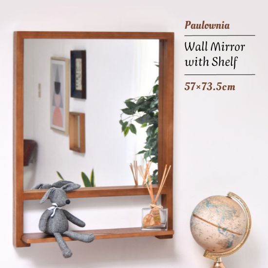 楽天市場】壁掛け ハート 収納付き ミラー シェルフ 収納 北欧 無垢 鏡