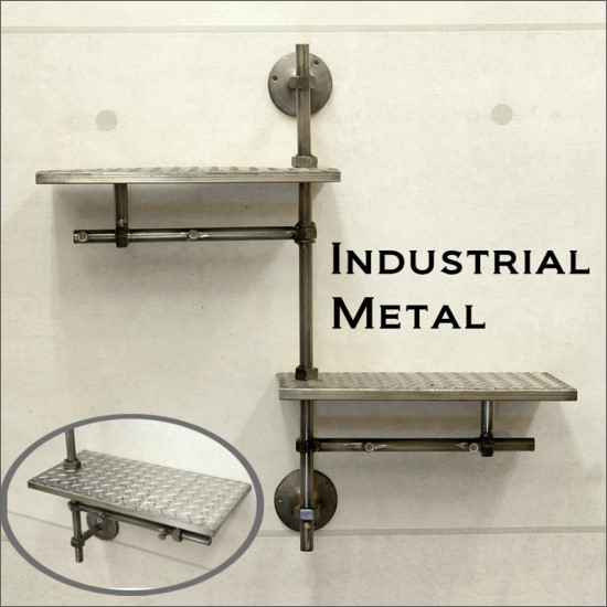 国内在庫 アイアン ウォールシェルフ 壁面収納 水道管デザイン