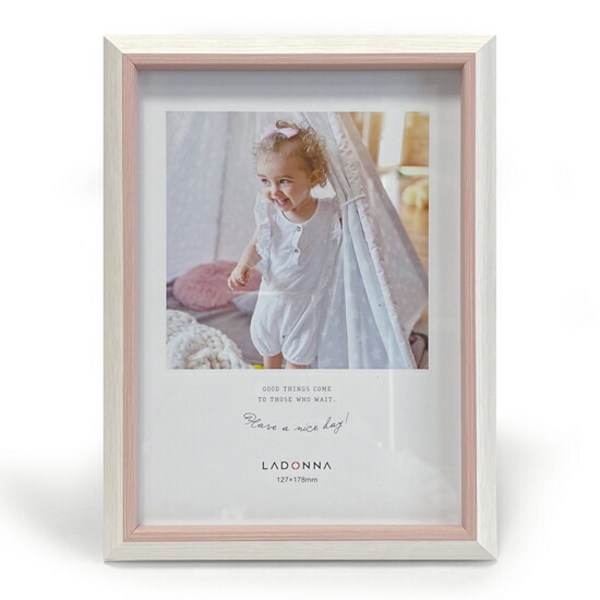 ❤️m子❤️2L額付き4点 (1点ラメ付き)❤ ランポア／木製フォトフレーム／A5／2面／ナチュラル | 木製フレーム