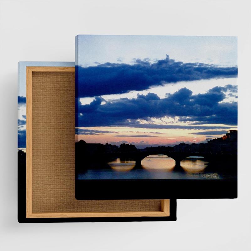 橋 空 アートパネル 57cm × 57cm Lサイズ 日本製 ポスター おしゃれ インテリア 模様替え リビング 内装 風景 黄昏 癒し ファブリックパネル cru-0012-L