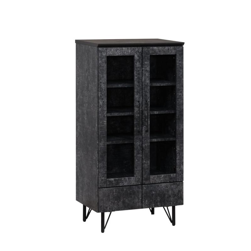 キャビネット フリーラック 収納 ガラスキャビネット 幅60×奥行40×高さ120cm ブラック CK-478843|ciel-sora
