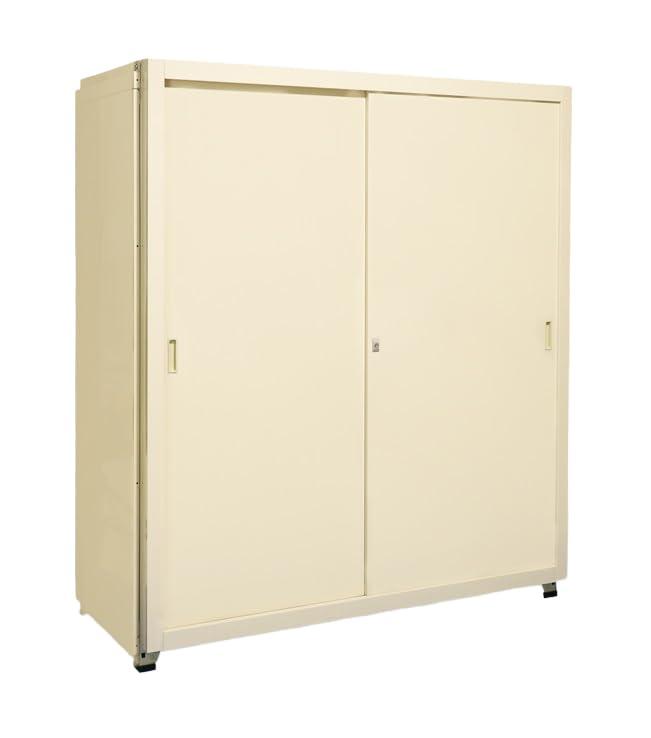 扶桑金属工業 中量ラック 扉付モデル 引違い扉 アイボリー 奥行450×間口1800×高さ1200mm HWG1218M03R