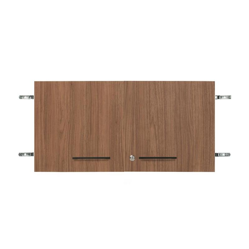 プラス Garage 木製 収納庫 KK2 ストレージ 本棚 専用扉 1段用 鍵付き 濃木目 取手黒9 KK2-40DU 435994|ciel-sora