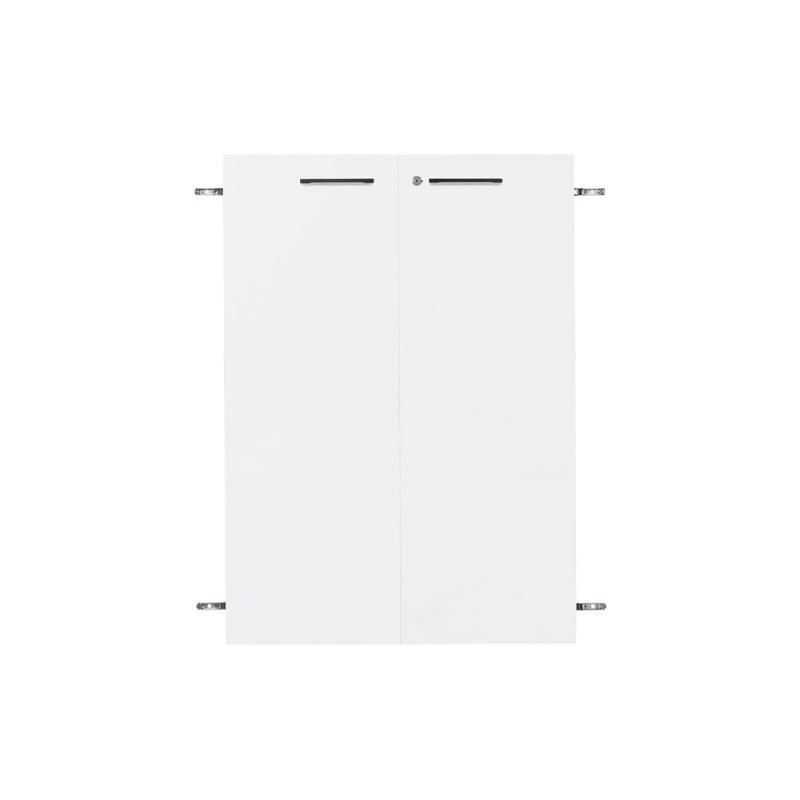 プラス Garage 木製 収納庫 KK2 ストレージ 本棚 専用扉 3段用 鍵付き 白 取手黒9 KK2-110DL 435955