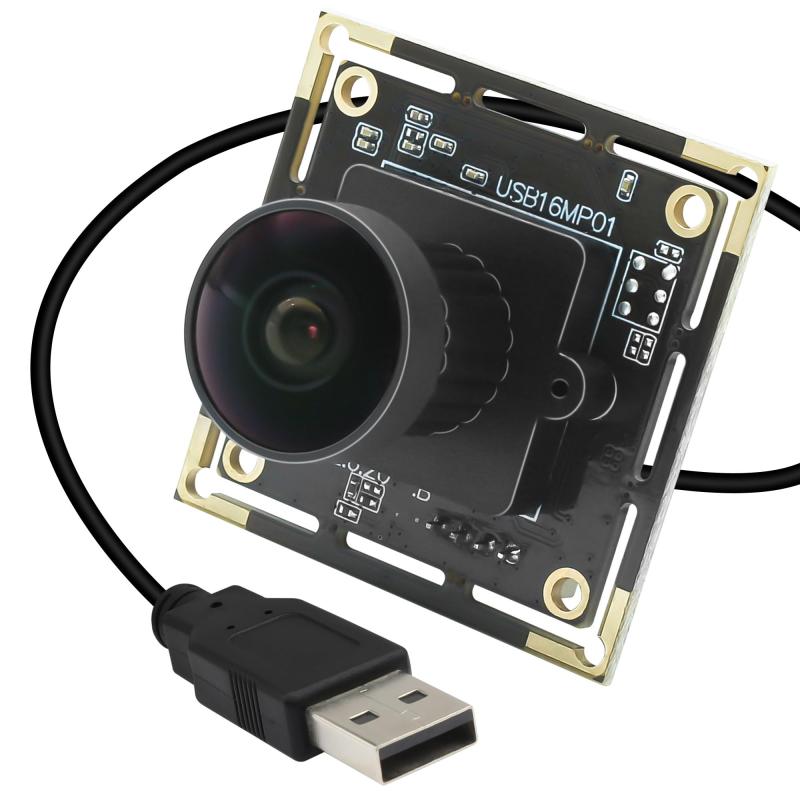 16MP USB カメラ モジュール 10fps/30fps 170°広角 魚眼レンズ ウェブカム パソコン PCカメラ ストリーミング ウェブカム USBプラグ\u0026amp;プレイ Linux Windows Android Mac Youtube zoo