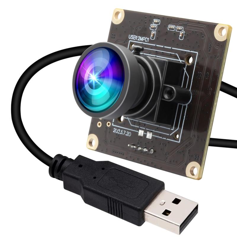 ELP 1080P 120fps USBカメラモジュールコンピューター用1200万画素広角PCカメラ100度低歪みレンズ Webかめら12MP高速ミニUVC USB2.0 Webカメラデスクトップコンピューター用産業用USBセキュリティカメラ