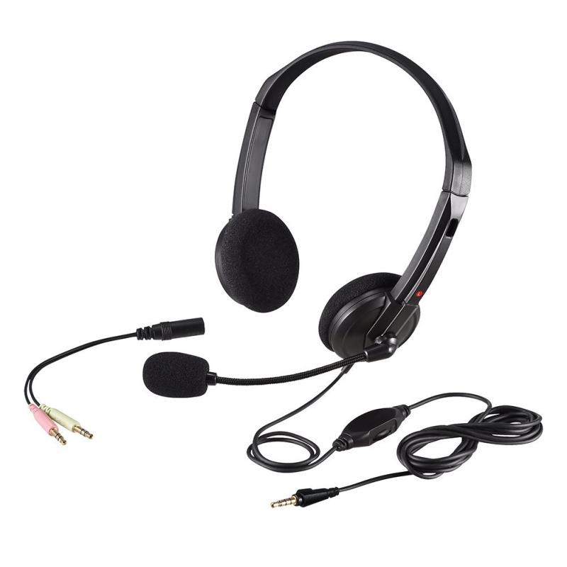 iBUFFALO 両耳ヘッドバンド式ヘッドセット4極&3極プラグ大型ドライバー搭載 ブラック BSHSHCS01BK