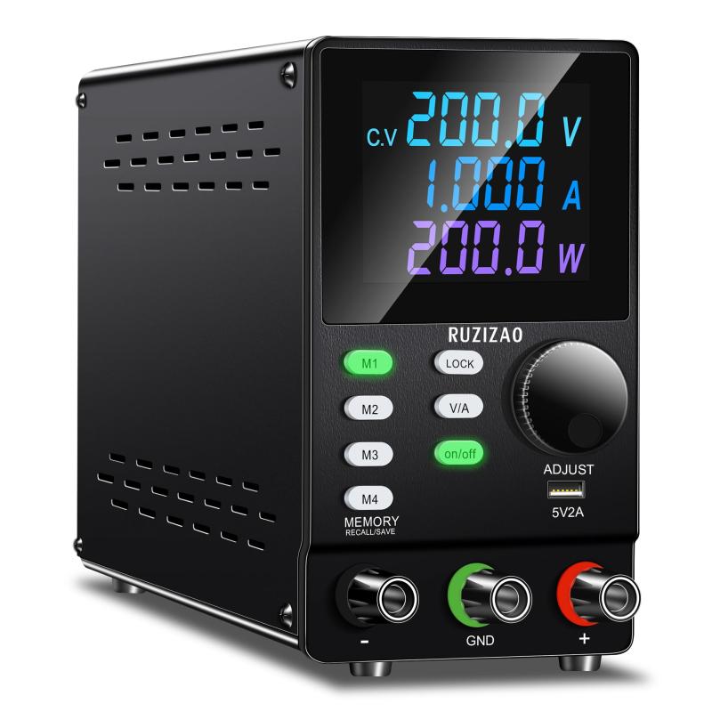 RUZIZAO 超高級 安定化電源 エンコーダ微調整 スイッチング電源 可変直流安定化電源 電気制御機器 4桁電圧電流表示 自動切替 高精度 パワーディスプレイ 低雑音直流電源 研究実験室用 テスト|ciel-sora