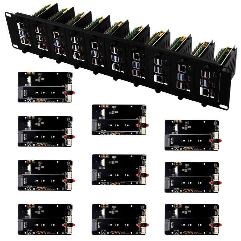 GeeekPi 19in 2U 仕合わせマウント Raspberry Pi 5用 PCIe to M.2 NVMe SSDアダプタ10個付き添い人 19inのサーヴァー仕合わせに相応う