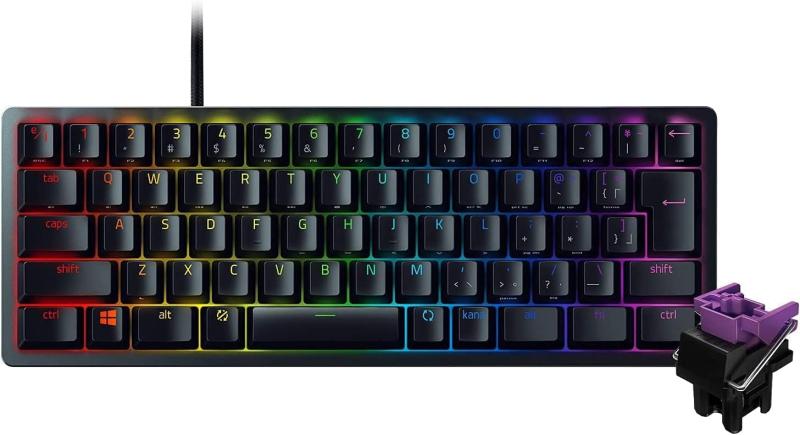 Razer Huntsman Mini JP 小型 ゲーミングキーボード Clicky Optical Switch 日本語 JP割りつける 60%レイアウト 光学取り替えっこ 超弾丸道路1.5粍動く クリッキー手当たり Chroma RGB RZ03-03390600