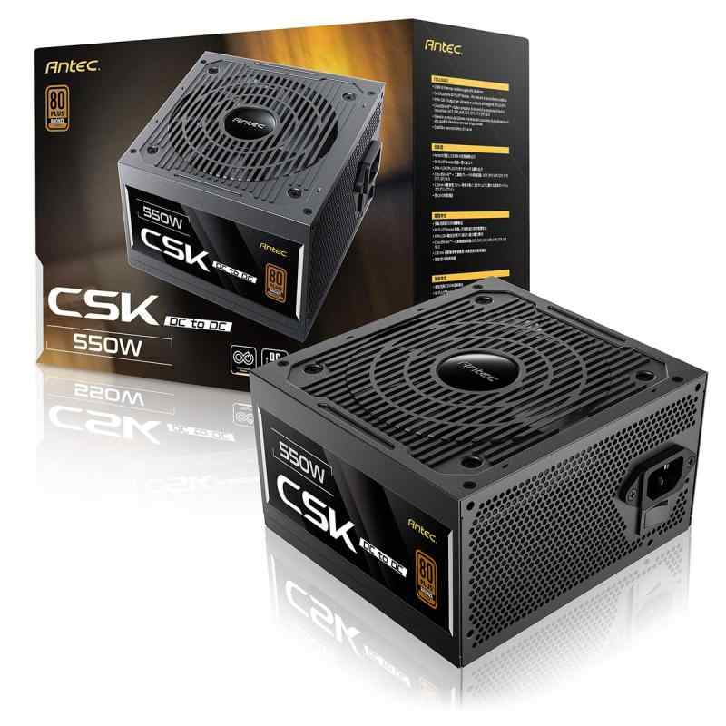 ANTEC 550W ATX 電源ユニット CSK550DC 80PLUS BRONZE認証取得 奥行140mm コンパクト設計 自作PC電源 PSU