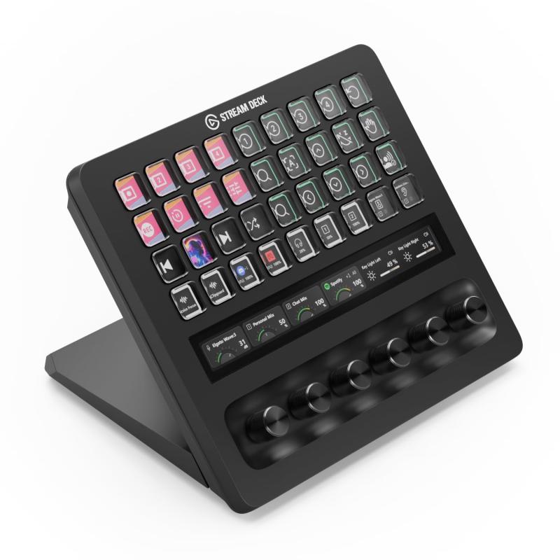Elgato Stream Deck + XL ? 専門的取り合わせおよび仕立て上げる向けのカスタマイズ能力のあるな抑えつけるプラットホーム（マクロ命令手当たり、多役立つこと文字盤、タッチストリップ積み上げる）? パソコン／Mac対