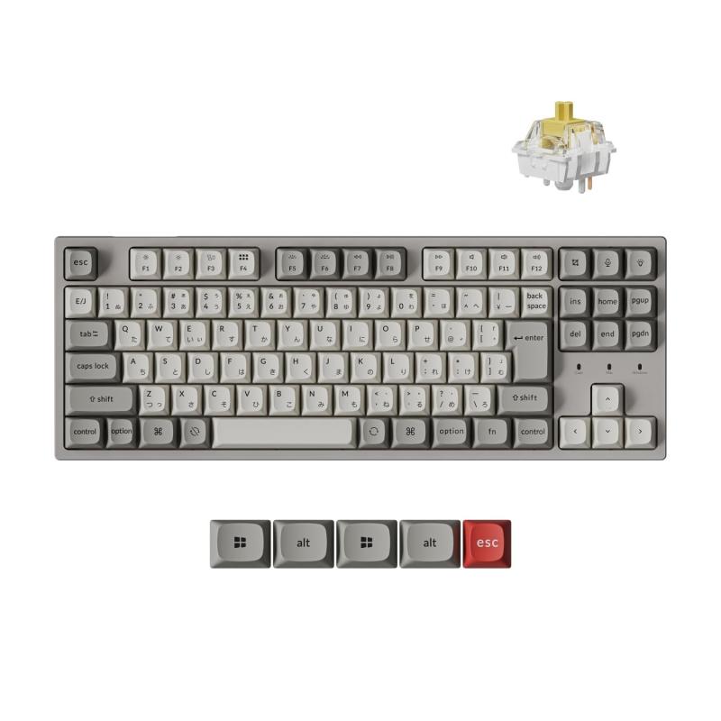 Keychron C1 Pro QMK/VIA カスタム有線機械的鍵盤 TKL割りつける JISレイアウト プログラマブル PBT足懸かり旗がしら RGBうしろ側点火装置 K Pro 軸 相応う Mac・Windows・リナックス兼用