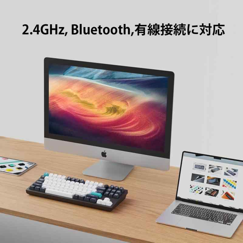 Keychron Q3 Max QMK/VIAワイヤレス・カスタムメカニカルキーボード、2.4 GHz/Bluetooth 5.1/有線繋ぎ合わせる、JISレイアウト、RGB点火装置、熱っぽい切りかえる相応うGateron Jupiter機械的取り替えっこ/フルア