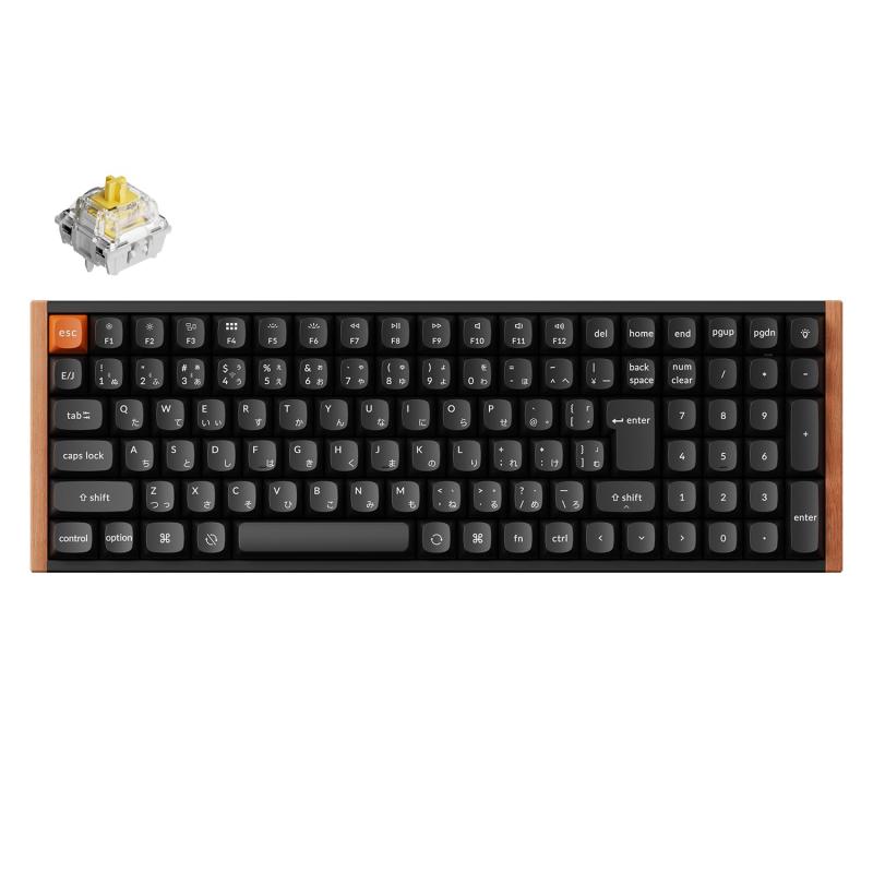 Keychron K4 Max バージョン2 96%レイアウト 木目フレーム QMKカスタムメカニカルキーボード ワイヤレス2.4GHz/Bluetooth/有線対応 JISレイアウト ホワイトバックライト Keychron Silent 軸 Ma|ciel-sora