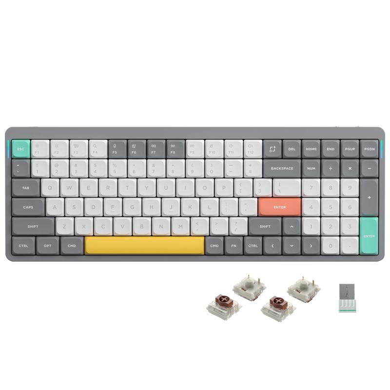 nuphy Air96 V2 ワイヤレスメカニカルキーボード、100キーゲーミングキーボード、Bluetooth 5.1、2.4G、有線接続をサポート、PC/ラップトップ/Windows/Mac用