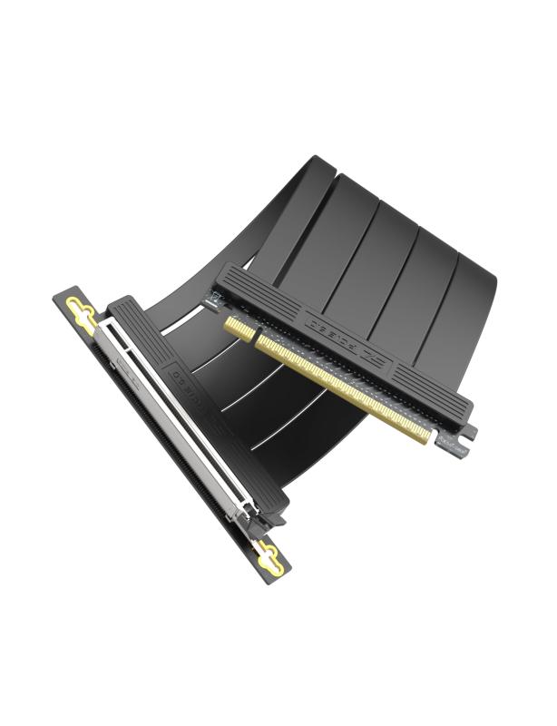EZDIY-FAB PCIe 5.0 x16 ライザーケーブル 64GB/s 超高速転送 RTX 50/40・RX 9000/7000 対応 GPU垂直マウントブラケット PCIe 4.0/3.0 下位互換 - ブラック