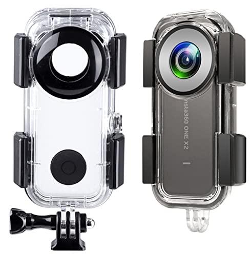 Kiowon Insta360 ONE X2用 雨合羽容れもの 40m 冠水容れもの 360度見晴らし映画化 飛び込み競技防御すること取りまかなうfor insta360 one x2 冠水容れもの 防御することハウジング 飛び込み競技外殻 水中映画化用 (Insta360 ONE X2専
