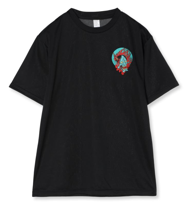 [エフスタイル] 和柄刺繍ワッペン付 UVカット･吸汗速乾 ドライTシャツ F-SD021128 ブラック