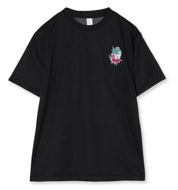 [エフスタイル] 和柄刺繍ワッペン付 UVカット･吸汗速乾 4.4オンス ドライTシャツ ブラックF-SD021128-ブラック/LL-ホトケ(44)