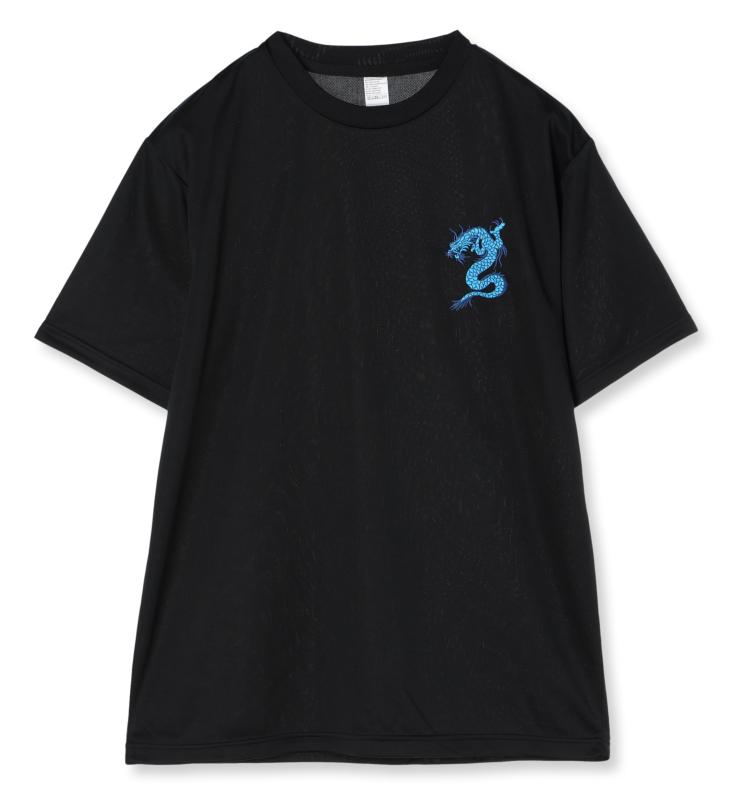 [エフスタイル] 和柄刺繍ワッペン付 UVカット･吸汗速乾 ドライTシャツ F-SD021128 ブラック