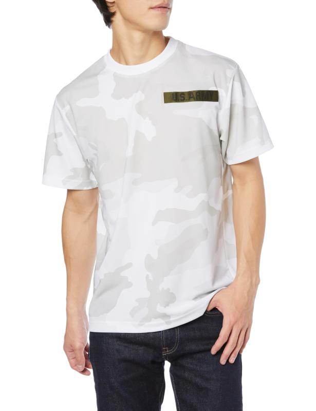 [エフスタイル] 米軍ワッペン付 UVカット･吸汗速乾･ドライ カモフラTシャツ ホワイトウッドランドF-SD021129-ホワイトウッドランド/M-レターUSARMY(166)｜ciel-sora