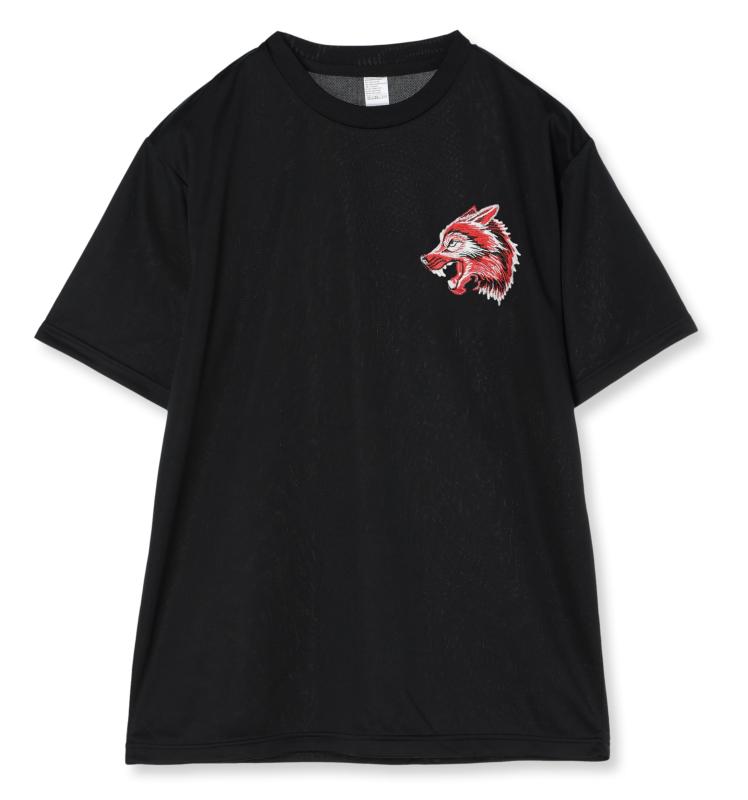 [エフスタイル] 和柄刺繍ワッペン付 UVカット･吸汗速乾 ドライTシャツ F-SD021128 ブラック