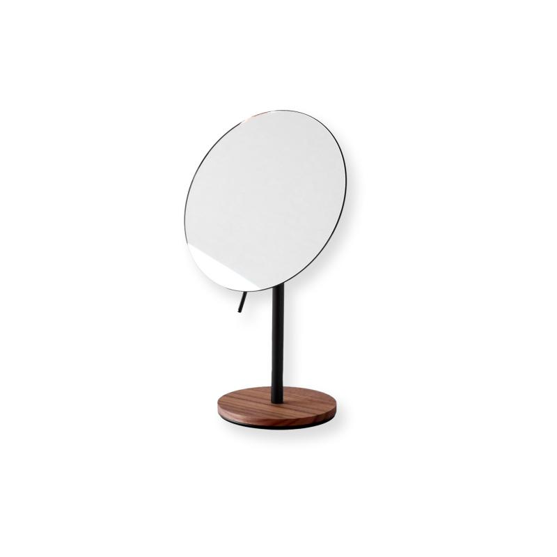 「Table Mirror」 回転させる・角度調節するができる木製卓上鏡鑑