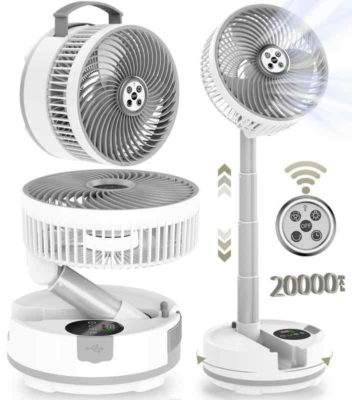 扇風機 折りたたみ サーキュレーター コードレス 申し受ける式 卓上扇風機 伸縮式 遠隔操作付き添い人 タイマー 液晶触れ合うダイアログボックス 風力8座標軸 小型 豪然たる送風 携帯型 リビング 臥し所 車中泊 難民キャンプ