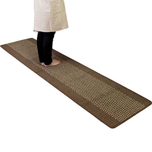 オカ(OKA) 優踏生洗いやすい キッチンマット 約60cm×252cm ブラウン (洗える 軽量 滑り止め クッション)