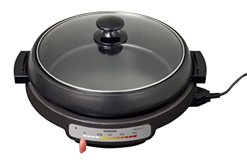[山善] 電気 グリル鍋 2WAY (深鍋 / 波型プレート) ハイパワー 1300W 鍋直径26cm 2~4人用 直火対応 着脱式プレート 保｜Ciel de neige