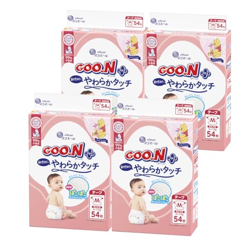 【磁気テープ M大いさ】グーンプラス 感じやすい肌にやわらか触れ合う (6~11kg) 216枚(54枚×4) [容れもの売りわたす]  (ウォルトディズニー目論む)