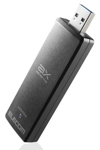 エレコム 無線LANアダプタ Wi-Fi 6E 2402+2402+574 Mbps USB3.0 対応 WDC-XE2402TU3-B