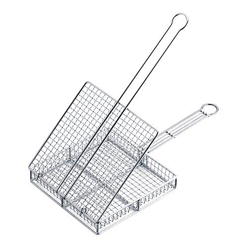 遠藤商事 TKG 焼き網蓋つき 全長510粍 間口×奥ふかさ×高さ(粍)270×270×55 とり肉などこんがり美味しく焼ける フチ付き添い人で食料雑貨類が