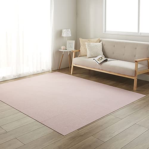 【日本製 撥水 消臭 洗える】サンコー ずれない ジョイントマット ペット用 45×45cm メランジピンク 10枚 カーペットタイプ おくだけ