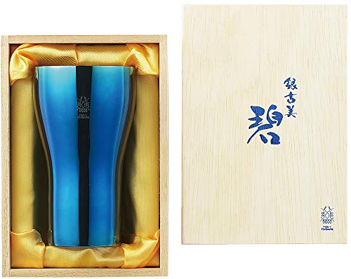 タマハシ タンブラー ブルー 440ml 「碧銀古美 (ぎんふるみ)」 18-8ステンレス AO-03