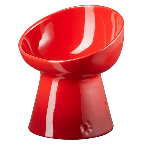 ル・クルーゼ(Le Creuset) ハイスタンド・ペットボール ディープ チェリーレッド 犬 猫 防汚 電子レンジ 対応 【日本販売品】