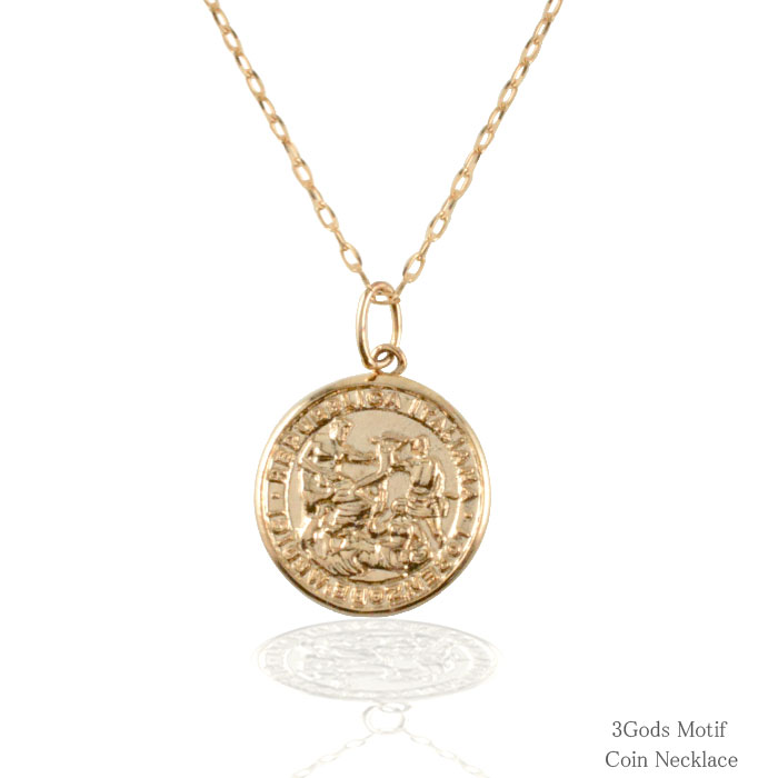 コインネックレス k18 ネックレス コインタイプ ピンクゴールド コインモチーフk18 レディース 18k 18金 ペンダント アンティーク ゴールド シンプル 地金 上品 華奢 プレゼントに 人気 記念日 硬貨|シエロブルー
