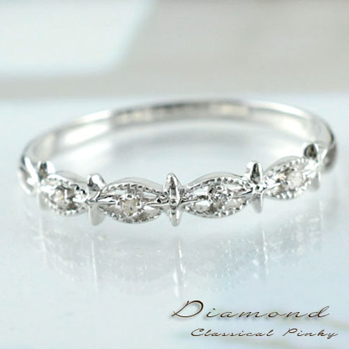 k18ホワイトゴールド　ダイヤ　ピンキーリング 楽天市場】【送料無料】 K18ホワイトゴールドダイヤリング ピンキー