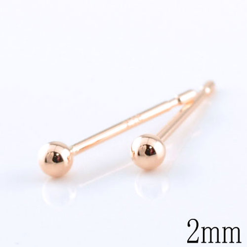 18金 ピアス スタッドピアス 丸玉ピアス 地金 ボールピアス ゴールド K18 18K ピンクゴールド レディース メンズ 丸玉 2mm ネコポス配送 メール便 クリスマス Xmas 母の日 誕生日