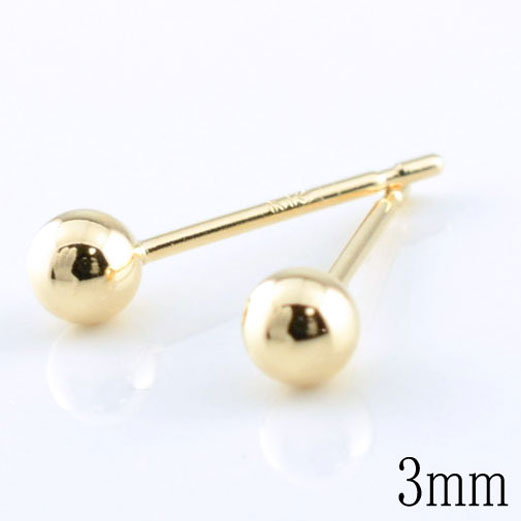 18金 ピアス スタッドピアス 丸玉ピアス 地金 ボールピアス ゴールド K18 18K イエローゴールド レディース メンズ 丸玉 3mm ネコポス配送 メール便 クリスマス Xmas｜シエロブルー