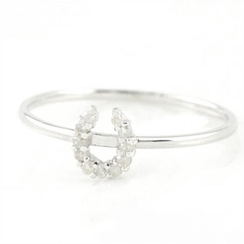 10金 ダイヤモンド リング レディース 0.05ct K10 ゴールド ダイヤ 華奢 小指 指輪 ピンキーリング 10k ジュエリー 馬蹄 お手ごろ｜シエロブルー 28,120円