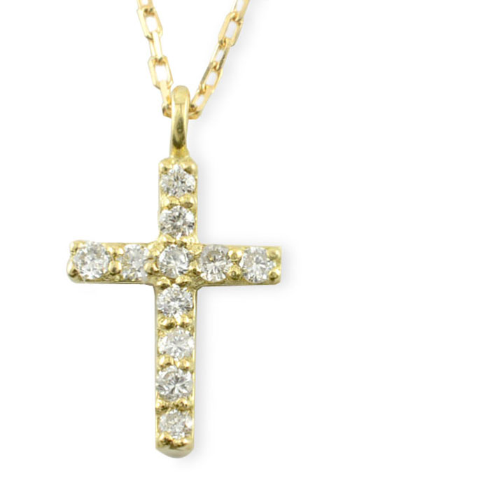 楽天市場】ダイヤ クロス ネックレス k18 18金ネックレス 18k 十字架