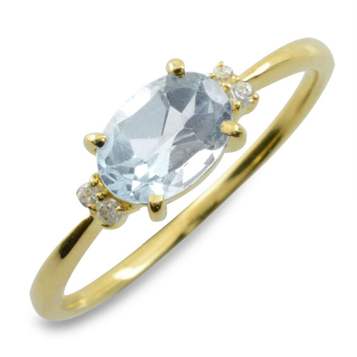 k18 リング アクアマリン オーバル ダイヤモンド 指輪 18金 ゴールド ピンキーリング 大粒 イエローゴールド クラシカル 18k 華奢 レディース アンティーク 3月 誕生石 天然石 カラー かわいい 重ねづけ 母の日 誕生日