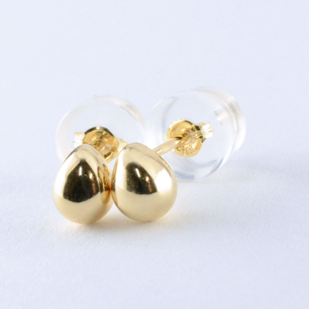 18金 ピアス 18k ゴールド スタッドピアス egg たまご タマゴ レディース 地金 イエローゴールドk18 誕生日プレゼント 華奢 シンプル クリスマス Xmas｜シエロブルー
