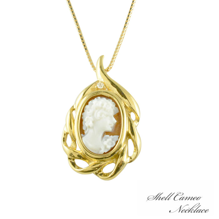 K18金 女性のカメオペンダント 楽天市場】K18 シェルカメオ ペンダントトップ 13mm×18mm 18金イエロー