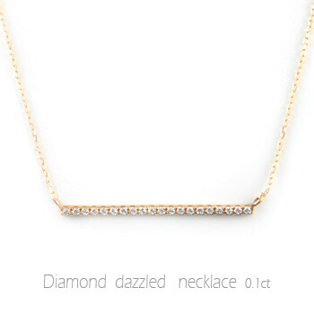 k18 ネックレス ダイヤモンド レディース ペンダント ピンクゴールド ダイヤ 18k 18金 pendant 0.1ct 華奢 シンプル 記念 誕生日 ライン スキンジュエリー|シエロブルー